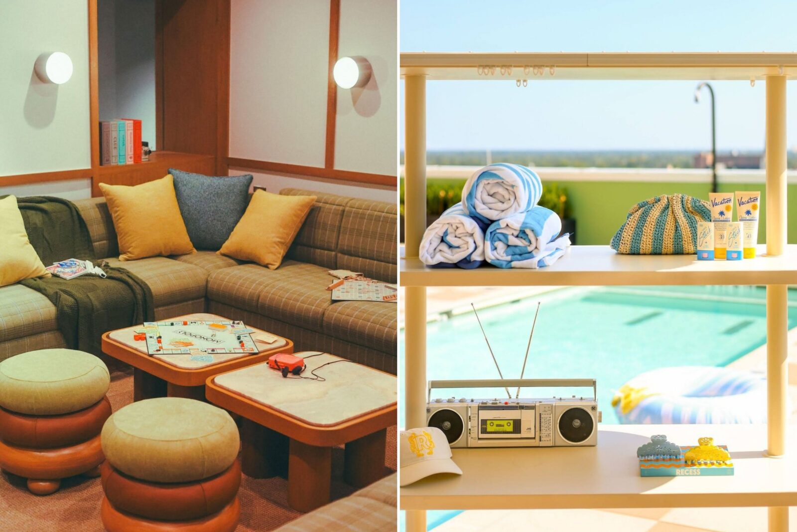 shelf near pool and rumpus room interior