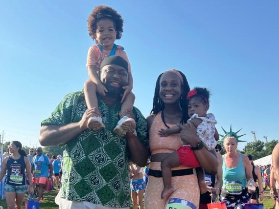 A family outside