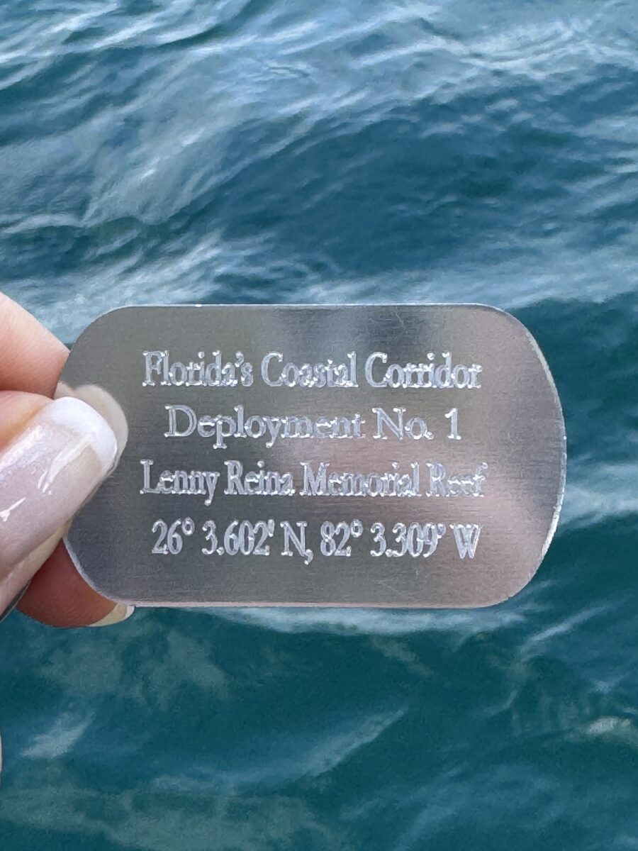 A tag for a reef