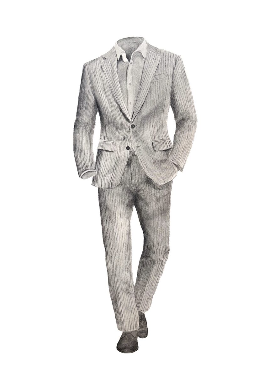An illustration of a seersucker suit