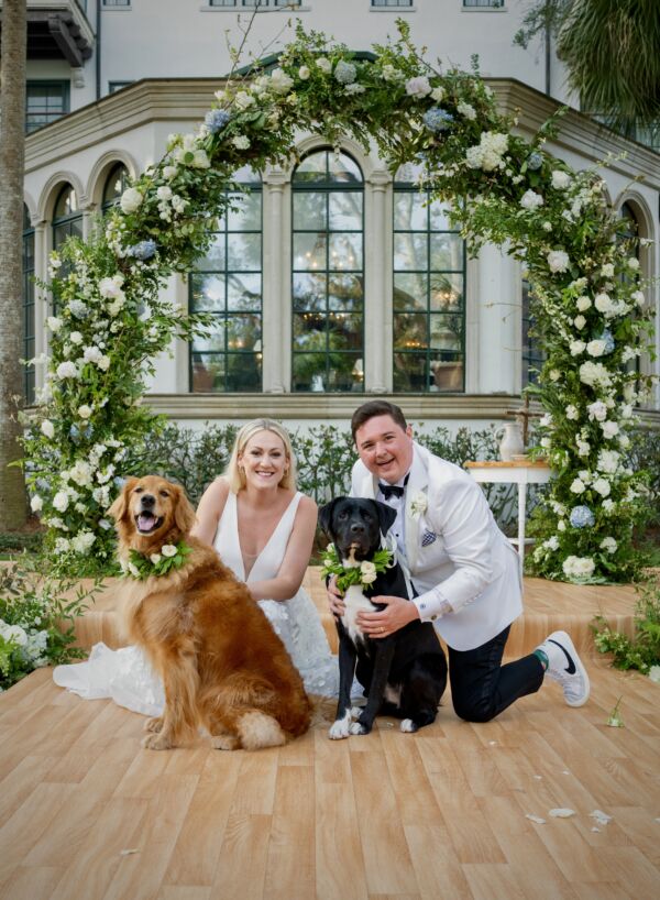 Peanut and Clare at our parents wedding (Paige and Alex) at The Cloister